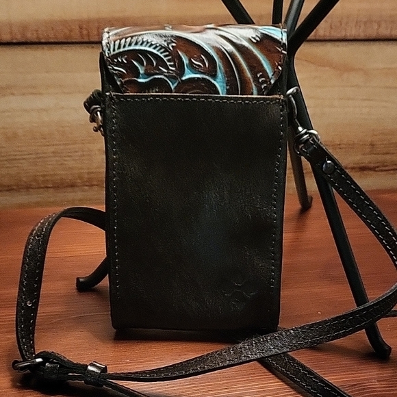 Patricia Nash Tooled Leather Crossbody Bag - Turquoise and Brown. NWOT - Picture 2 of 6